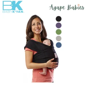 (1 Year Warranty)Baby K'tan Original Baby Carrier - 4 Designs-Basic Black-L