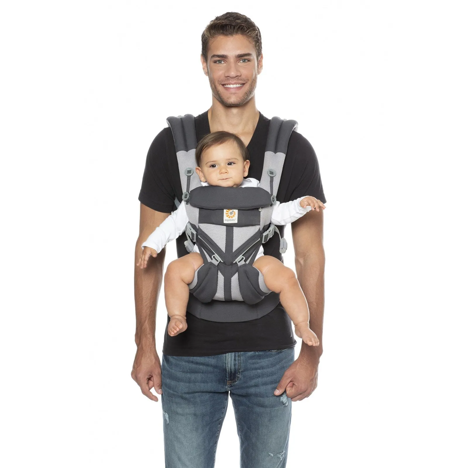 [10 year local warranty] Ergobaby Omni 360 Cool Air Mesh Baby Carrier - Carbon Grey