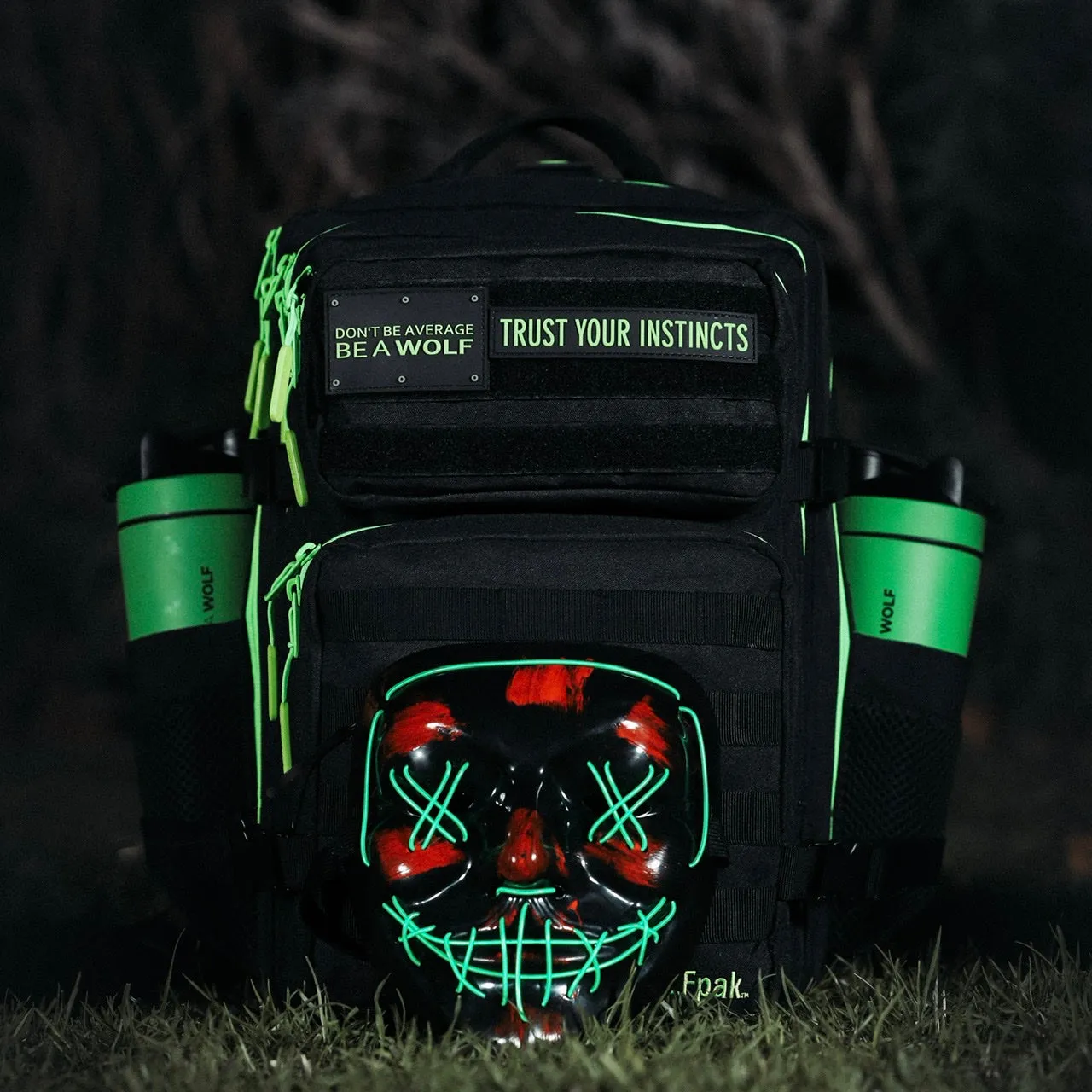 35L Backpack Black Neon Green