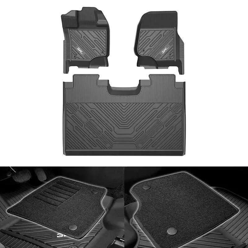 3W Ford F150 Custom Floor Mats F-150 Lightning SuperCrew Cab 2015-2025 TPE Material & All-Weather Protection