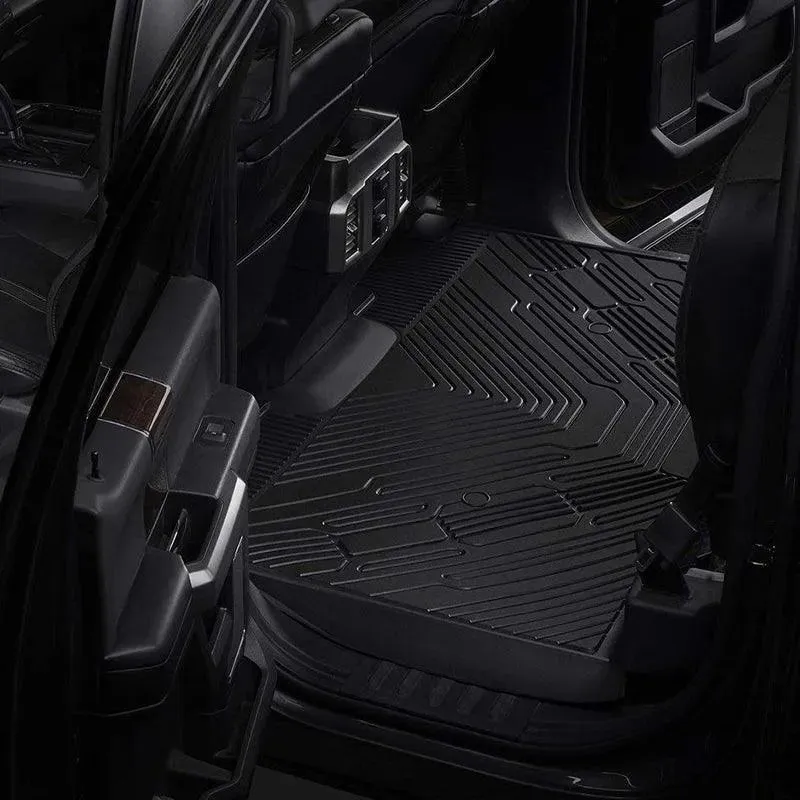 3W Ford F150 Custom Floor Mats F-150 Lightning SuperCrew Cab 2015-2025 TPE Material & All-Weather Protection