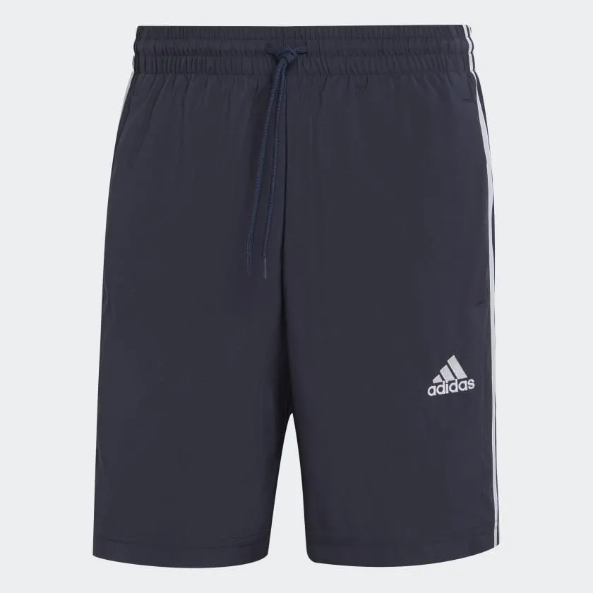 ADIDAS MEN'S AEROREADY ESSENTIALS CHELSEA 3-STRIPES NAVY SHORTS