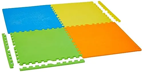 Amazon Brand - Solimo Interlocking Mat, Set of 4 Pieces, 1 cm Thickness