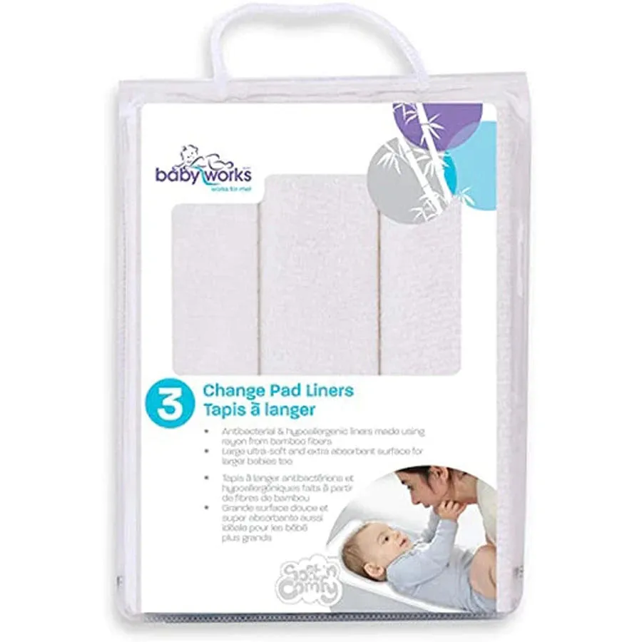 Baby Works Bamboo Change Pad Liners (Pack of 3)