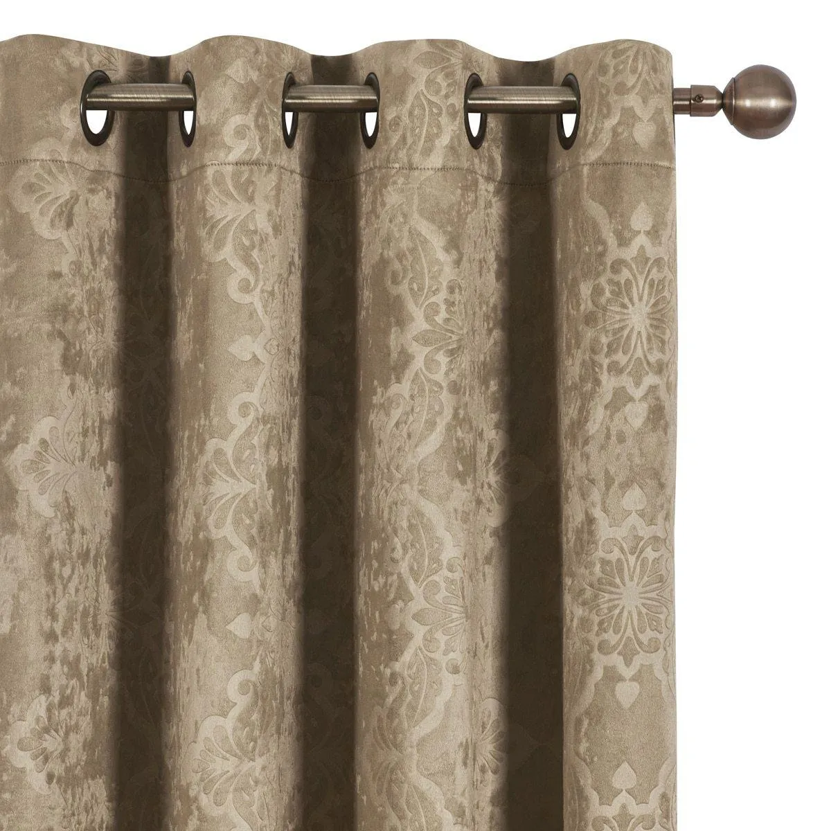 Bella Blackout Weave Paisley Grommet Curtain Panels (Set of 2)