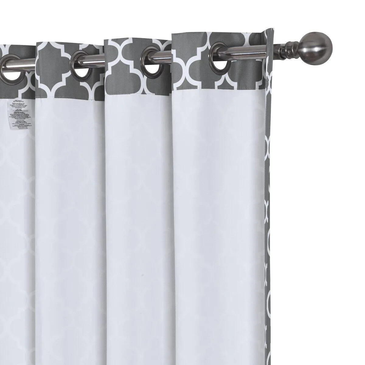 Black & Gray Meridian Thermal Grommet Room-Darkening Curtains (Set of 2 Panels)