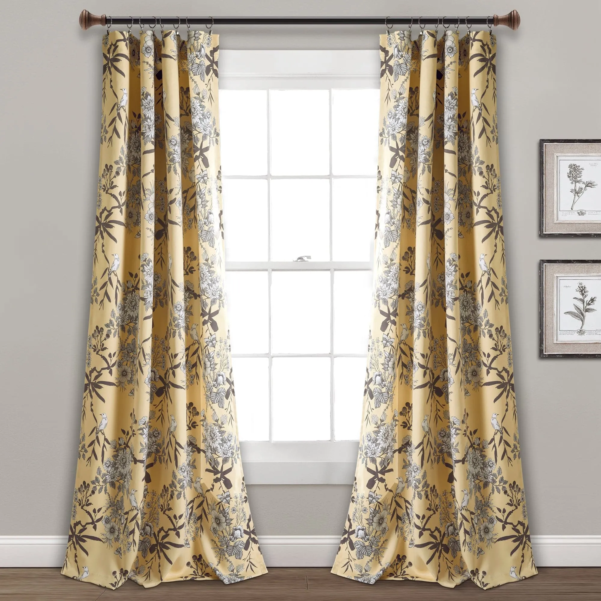 Botanical Garden Light Filtering Window Curtain Panel Set