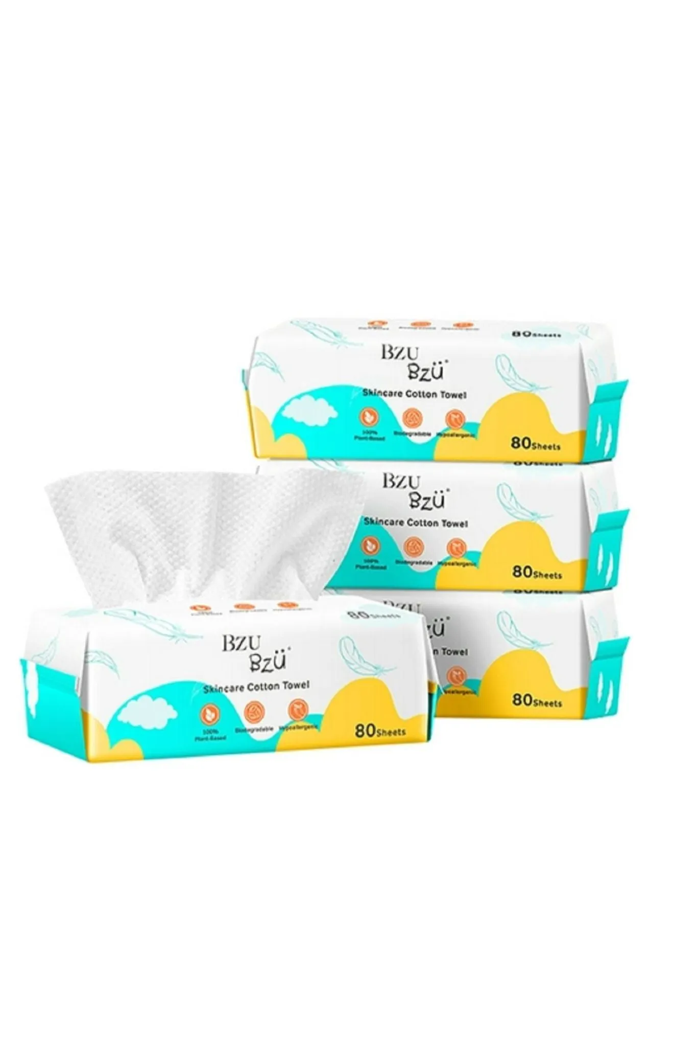 Bzu Bzu Skincare Cotton Towel - 80 Pack X 2