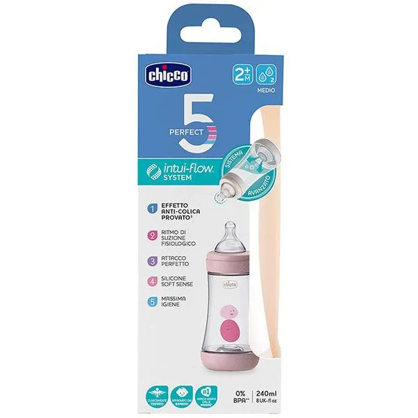 Chicco Perfect5 Bottle Medium Flow 2m  240ml