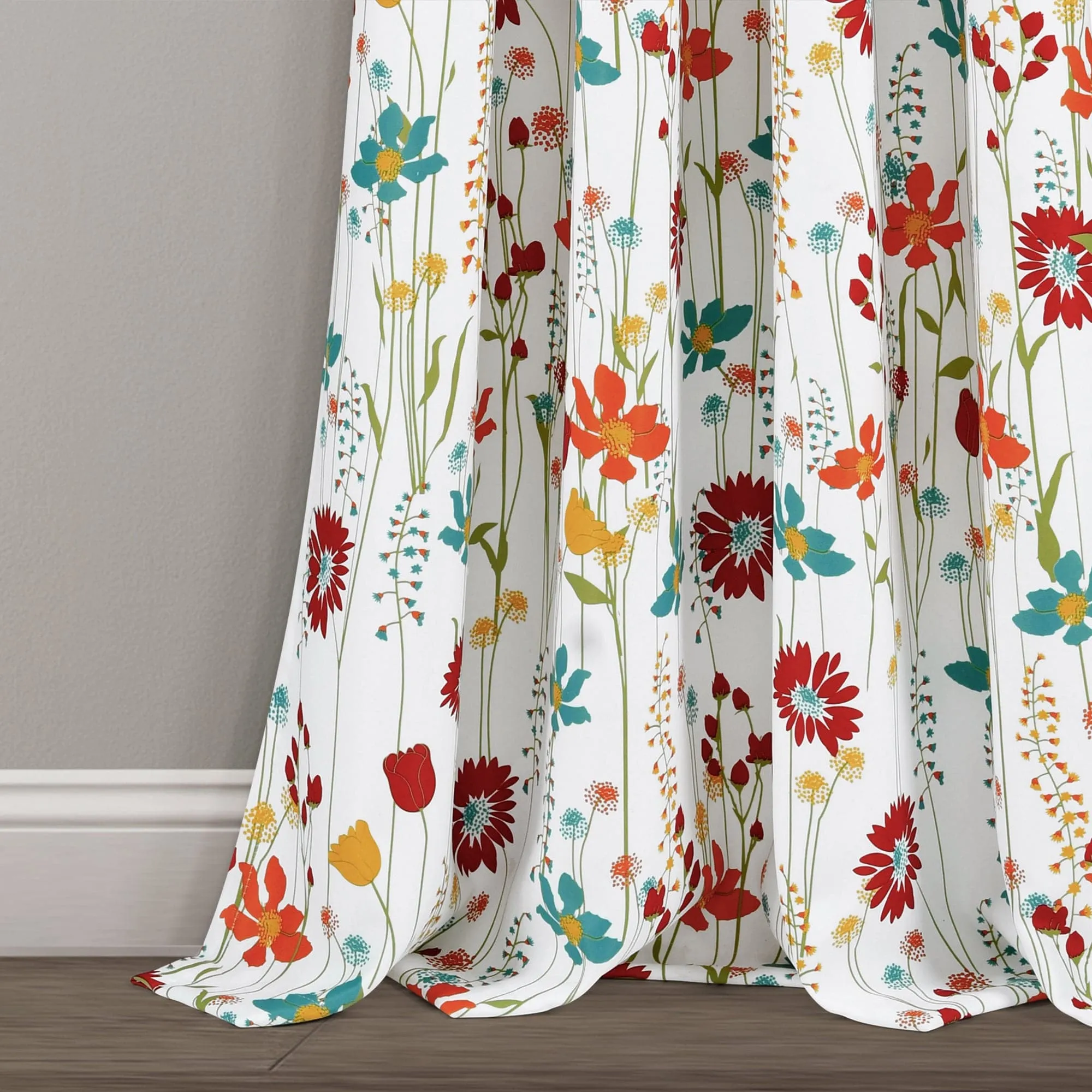 Clarissa Floral Light Filtering Window Curtain Panel Set