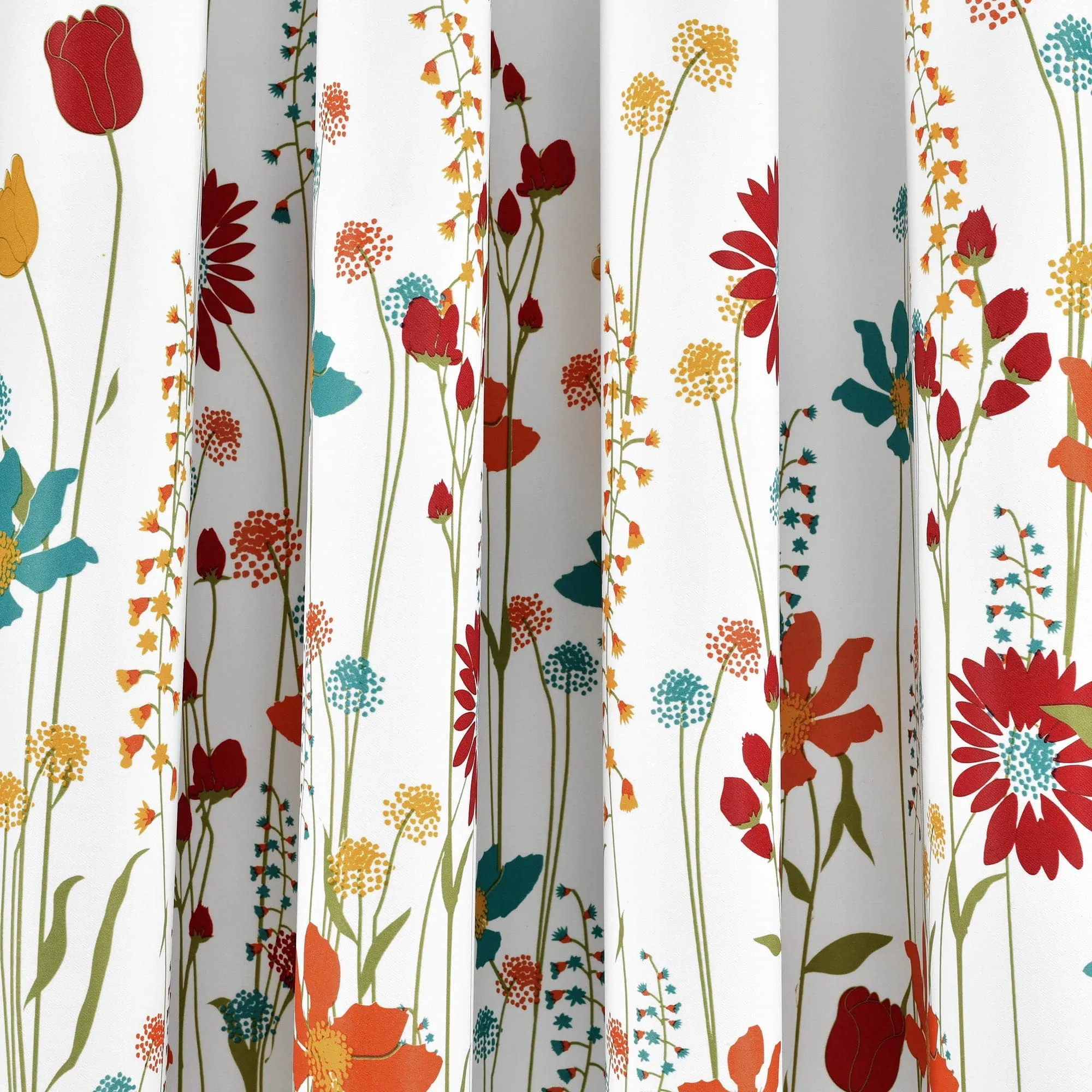 Clarissa Floral Light Filtering Window Curtain Panel Set