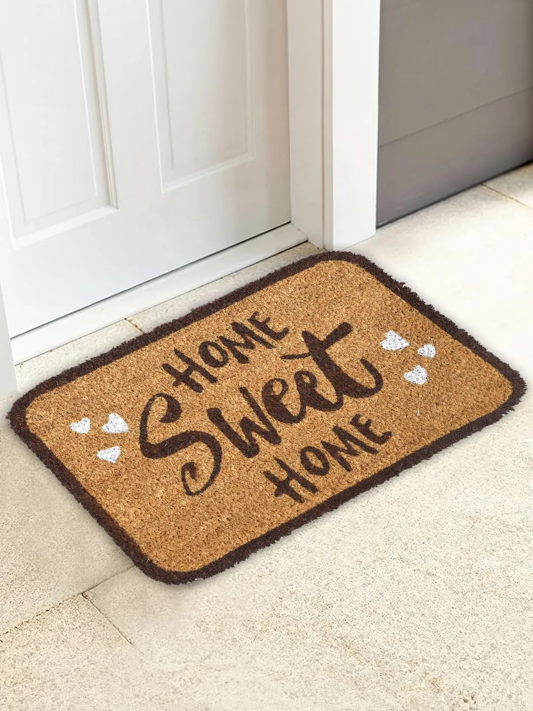 Cortina Coir Anti-Slip with PVC Back Doormat for Indoor, Outdoor, Patio, Home and Office, Weatherproof 5700 GSM, Large and Thick (30cm x 45cm, Home Sweet Home)