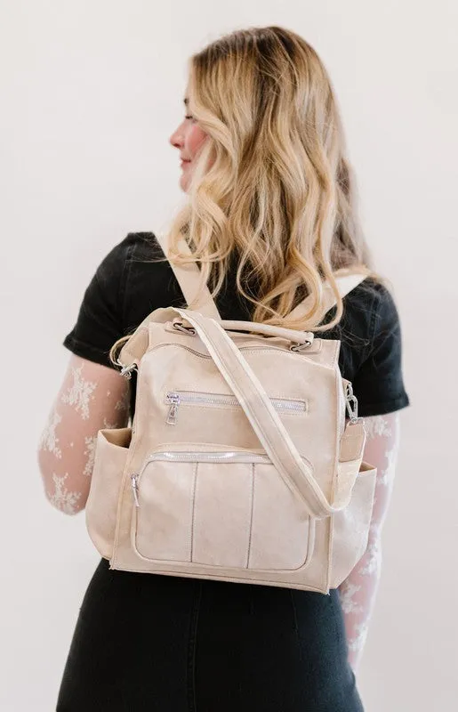 Cream Mckell Convertible Carry On Backpack