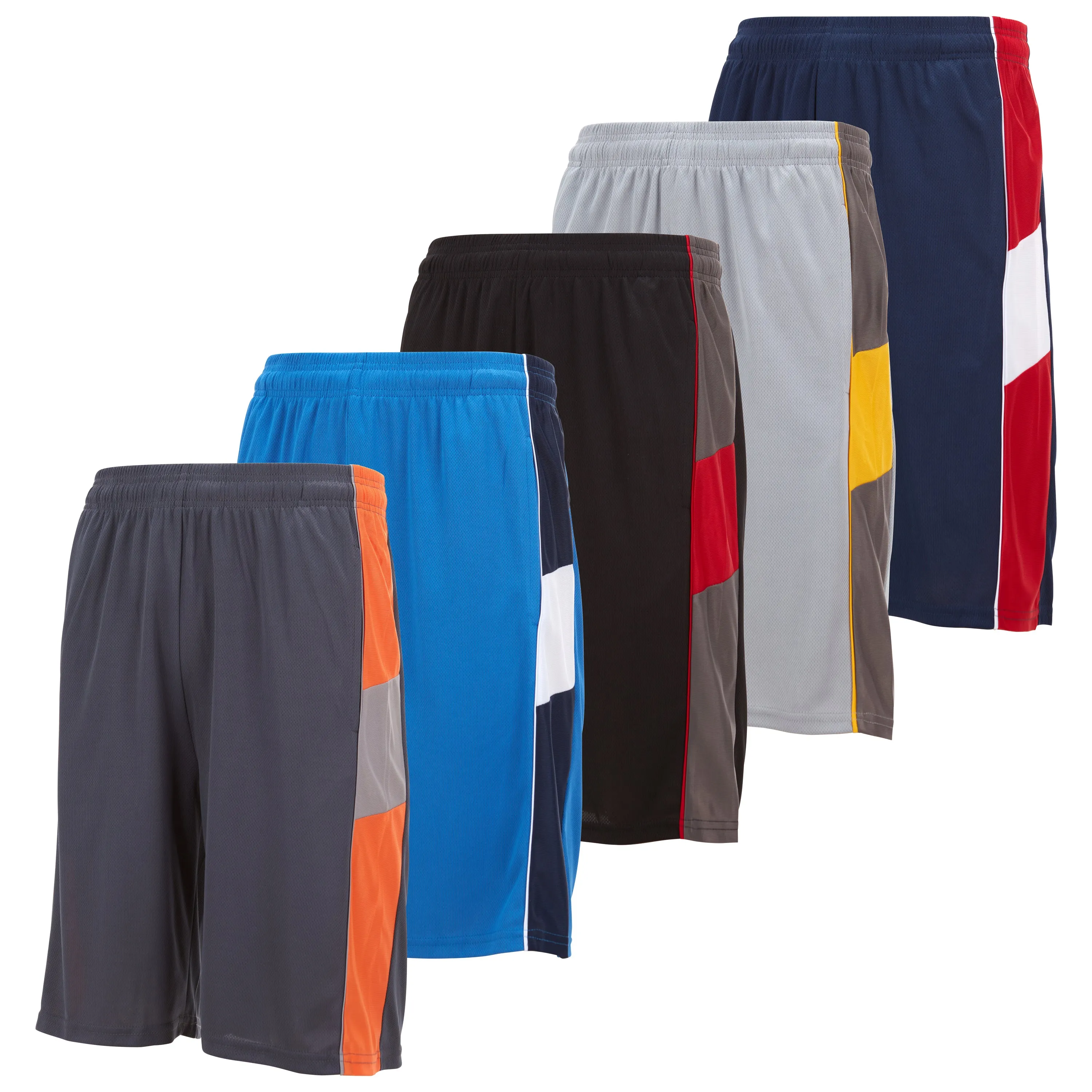 DARESAY Mens Athletic Shorts with Pockets - Dry Fit Mens Shorts - Active Workout & Sports Shorts for Men (5 Pack)