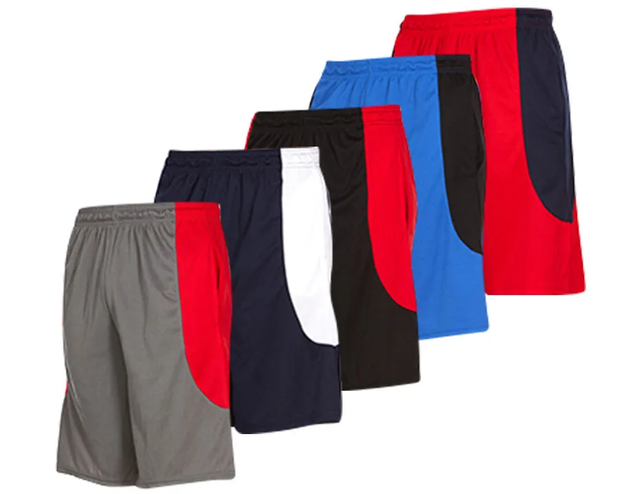 DARESAY Mens Athletic Shorts with Pockets - Dry Fit Mens Shorts - Active Workout & Sports Shorts for Men (5 Pack)