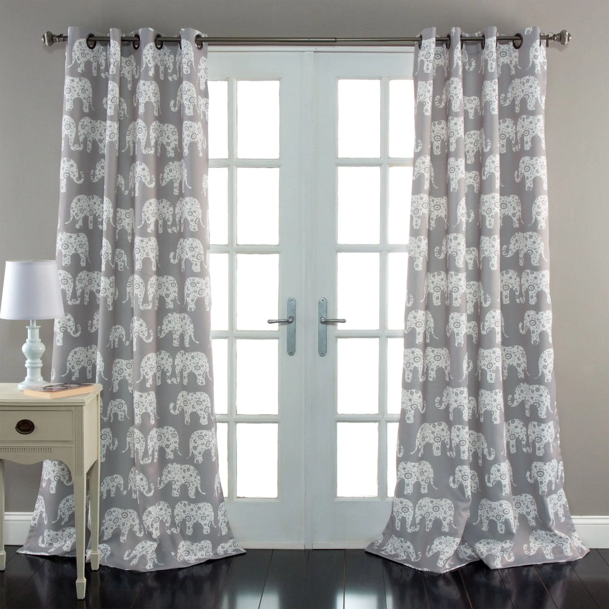 Elephant Parade Light Filtering Window Curtains Set