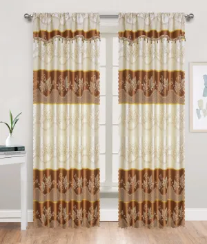 Embossed Maple Rod Pocket Window Curtain Panel, 81030