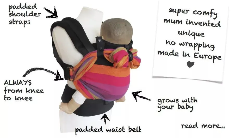 Emeibaby Hybrid Wrap Conversion Baby Carrier - Full Stellar Pink