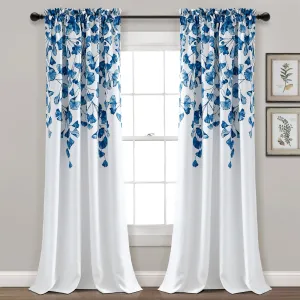 Farmhouse Ginkgo Leaf Light Filtering Window Curtain Panel Set