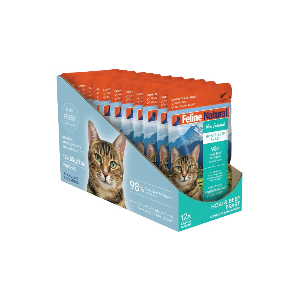 Feline Natural Hoki and Beef Feast Wet Cat Food 85g X12