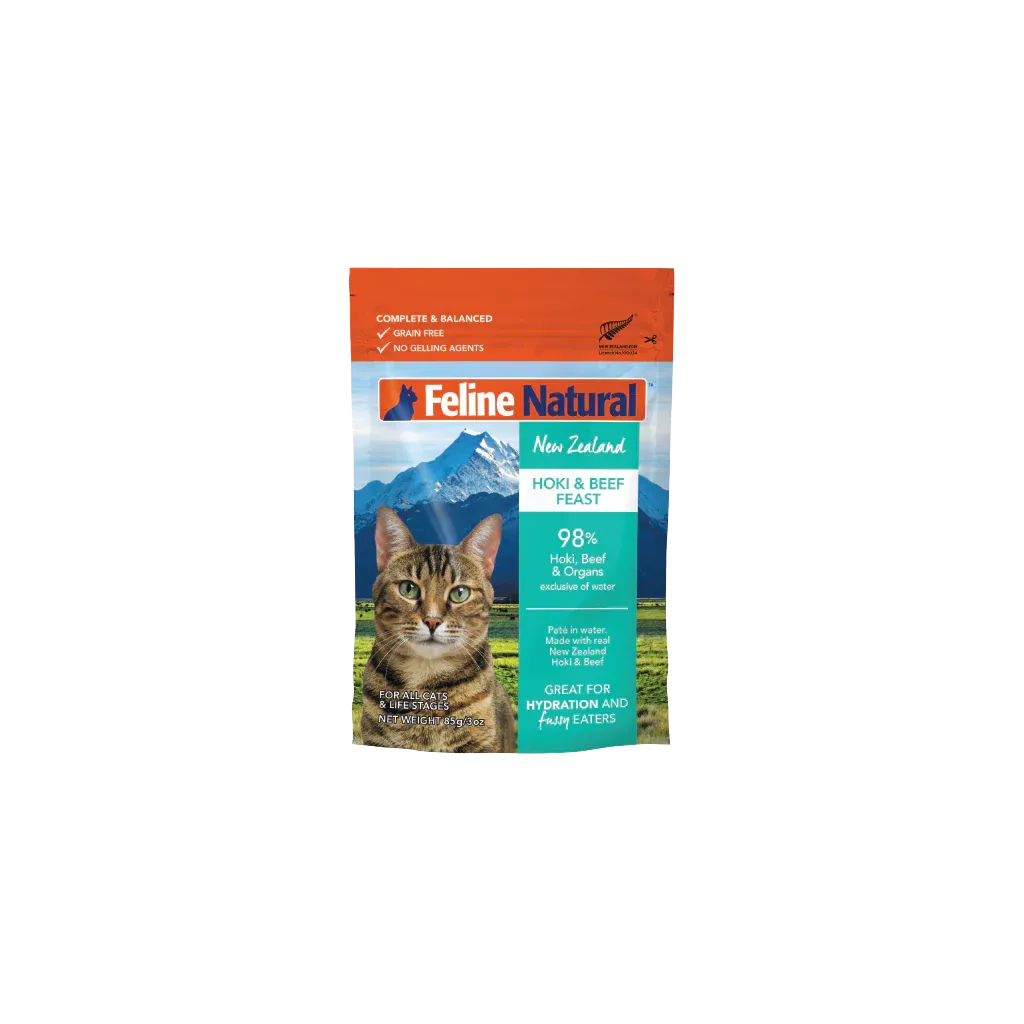 Feline Natural Hoki and Beef Feast Wet Cat Food 85g X12