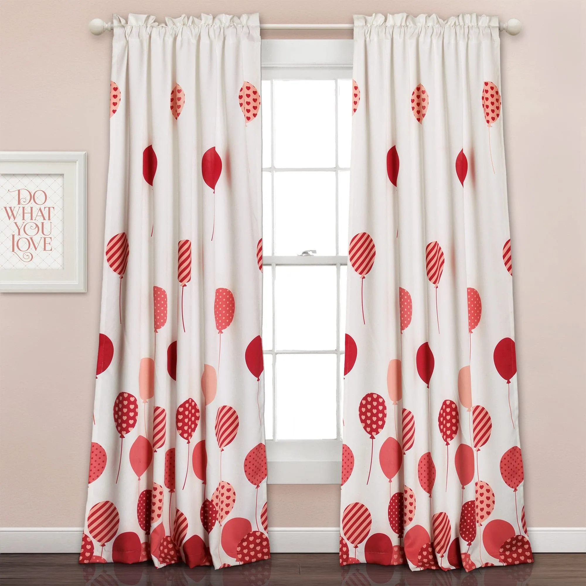 Flying Balloon Room Darkening Window Curtain Set