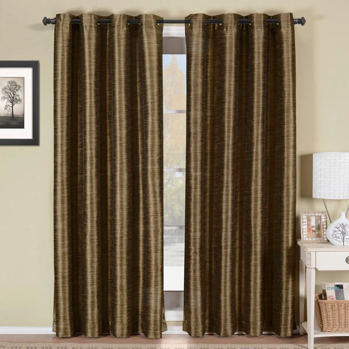 Geneva Lined Energy Saving Black-Out Grommet Curtain Panel Single