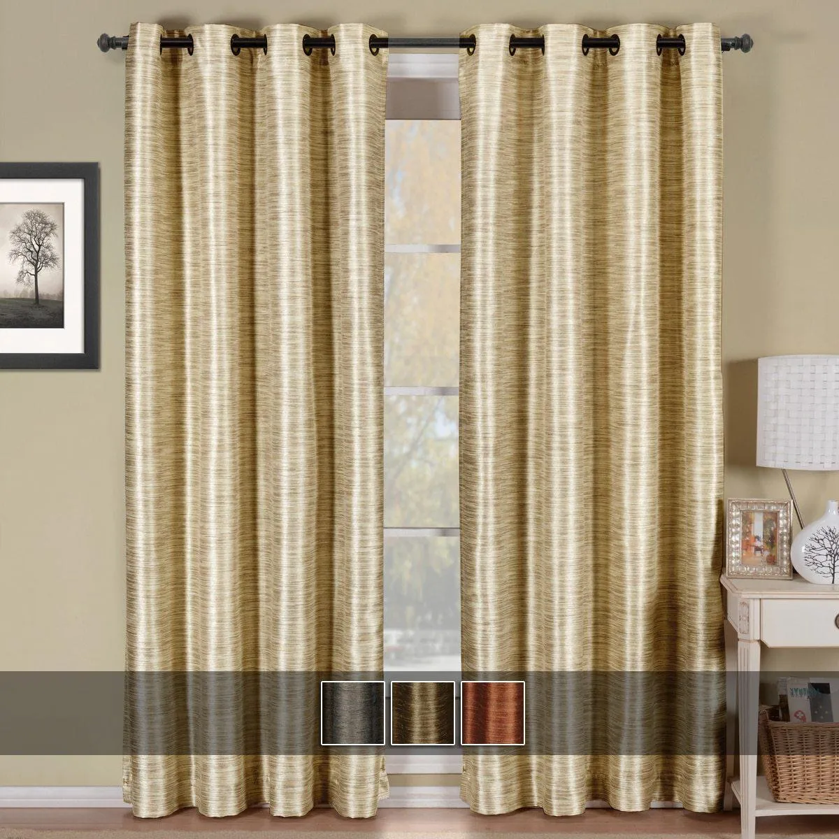 Geneva Lined Energy Saving Black-Out Grommet Curtain Panel Single