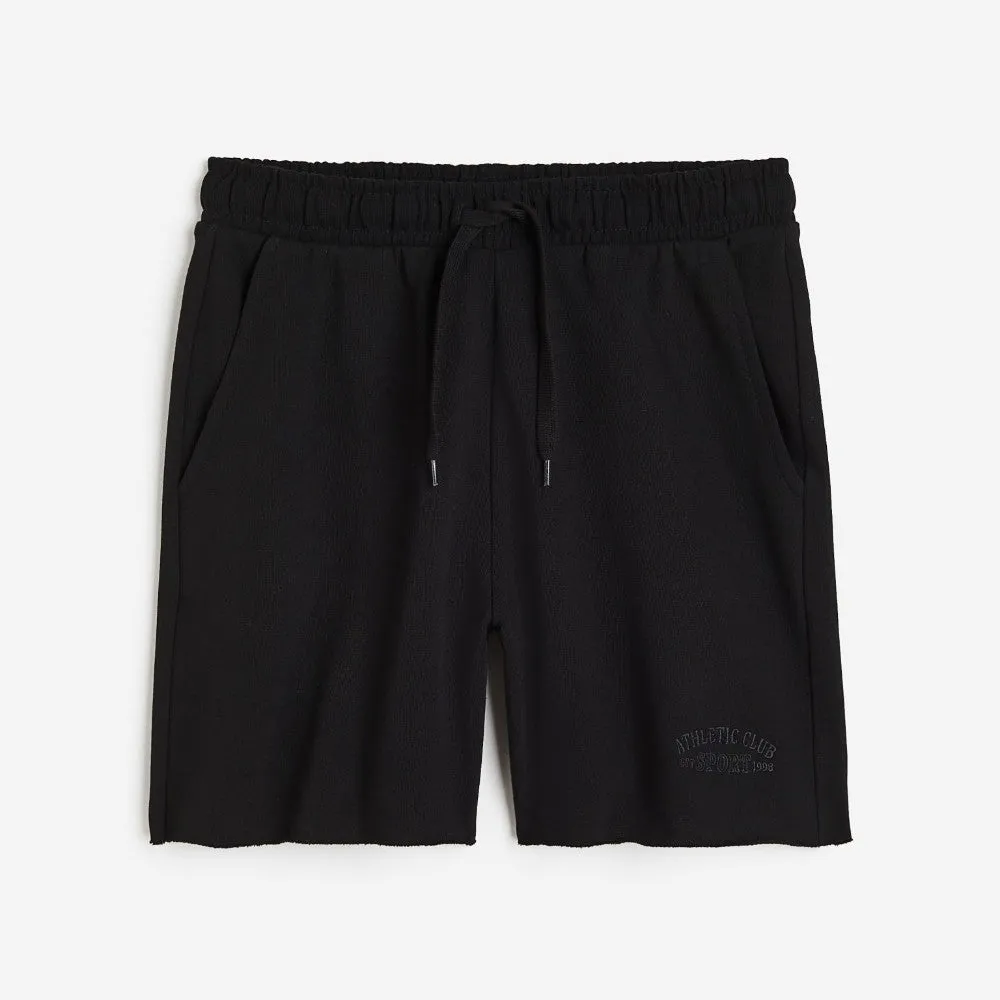 H&M Embroidered shorts, black