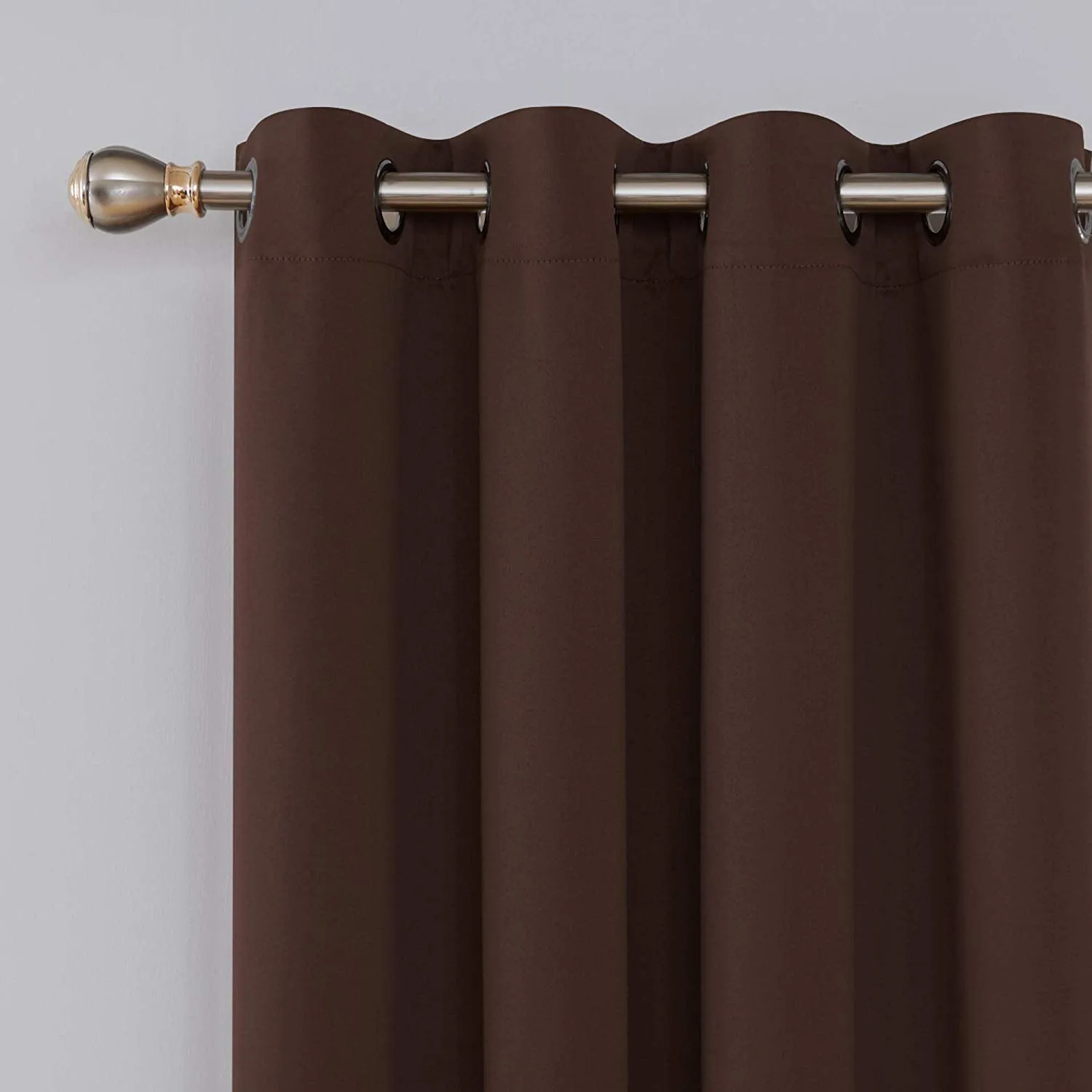 Home Tex Blackout Curtain with Solid Pattern Pack of 1 Piece -Window (W 4 ft X 2ftL) Brown