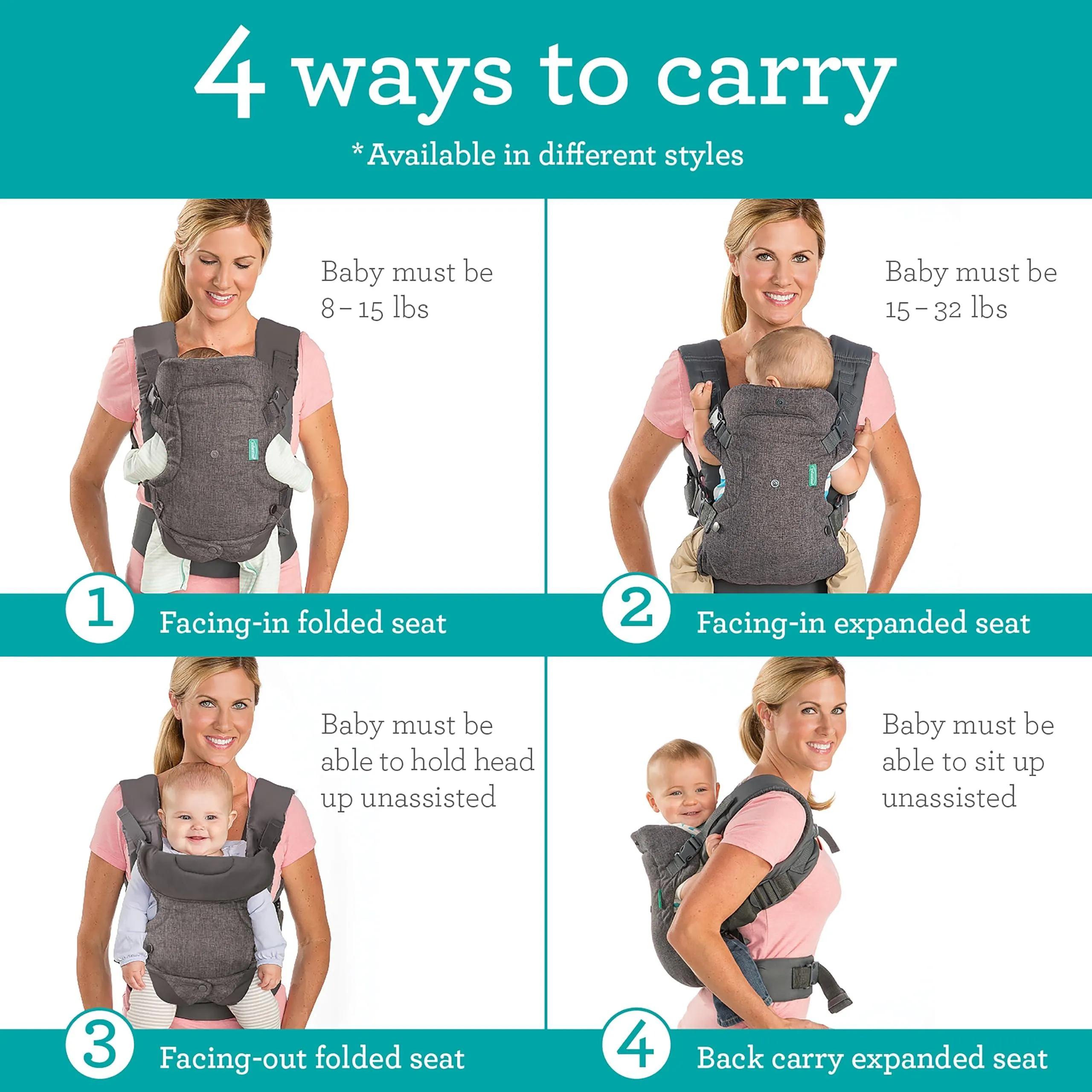 Infantino Flip Advanced 4-in-1 Carrier - Ergonomic