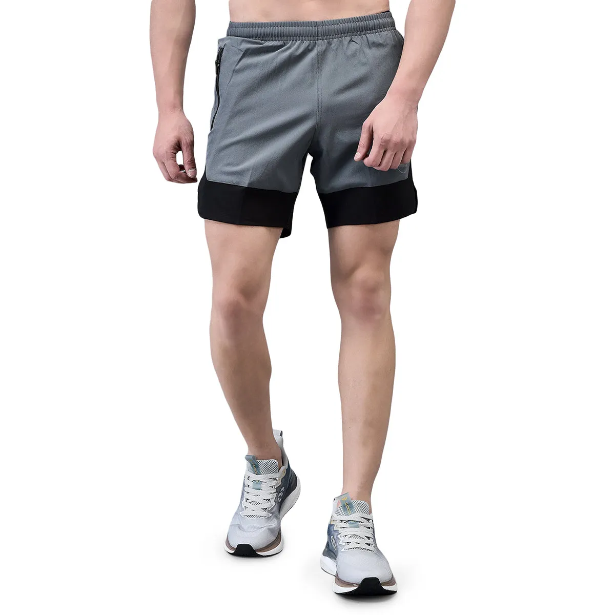 KI Elite Grey Black Training Shorts - Performance Gear for Professional Athletes