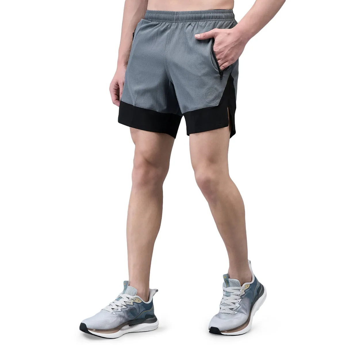 KI Elite Grey Black Training Shorts - Performance Gear for Professional Athletes