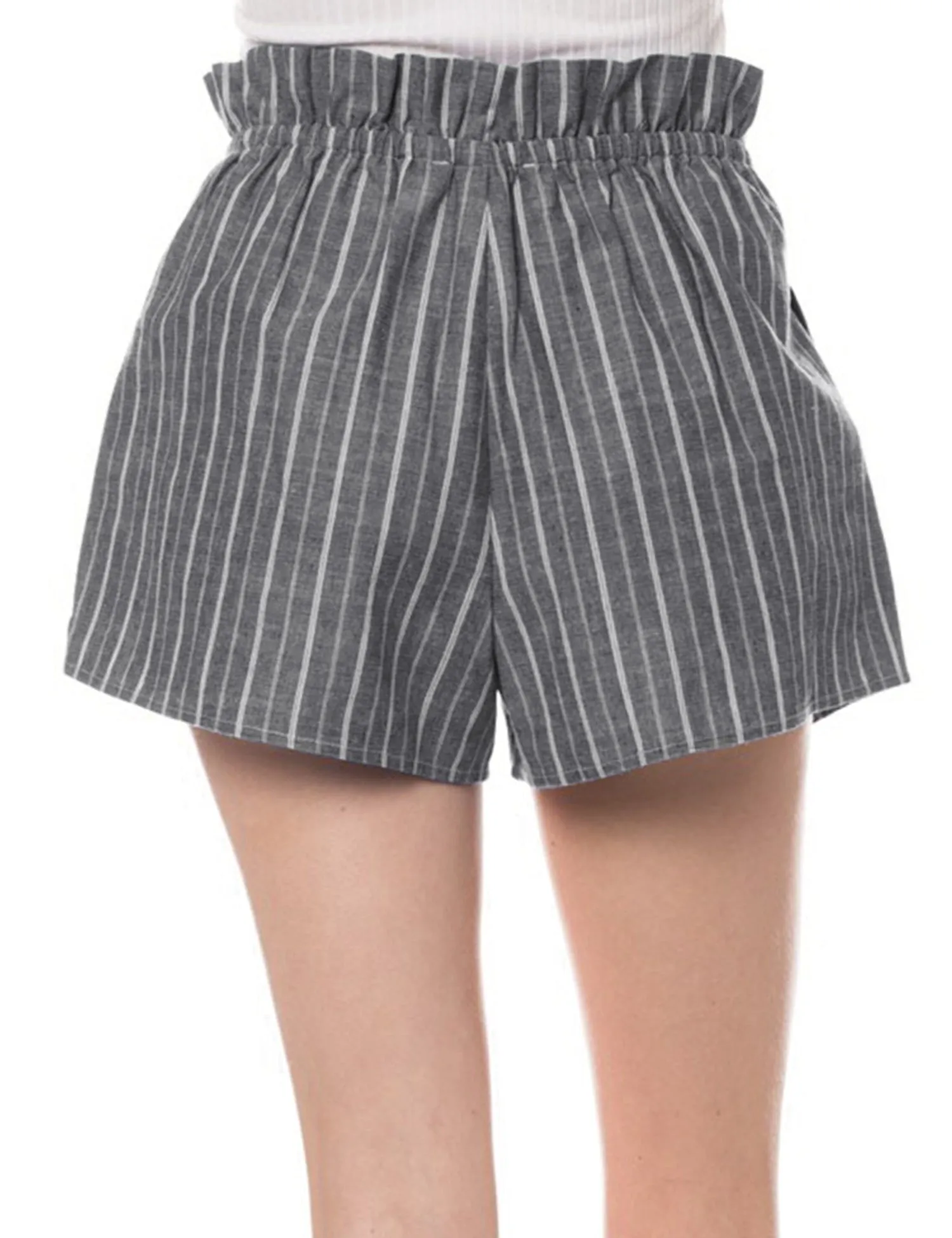 KOGMO Women's Casual Striped Summer Beach Shorts With Self Tie Bow