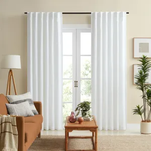 Lennox Room Darkening Concealed Tab Curtain in WHITE by Zaab