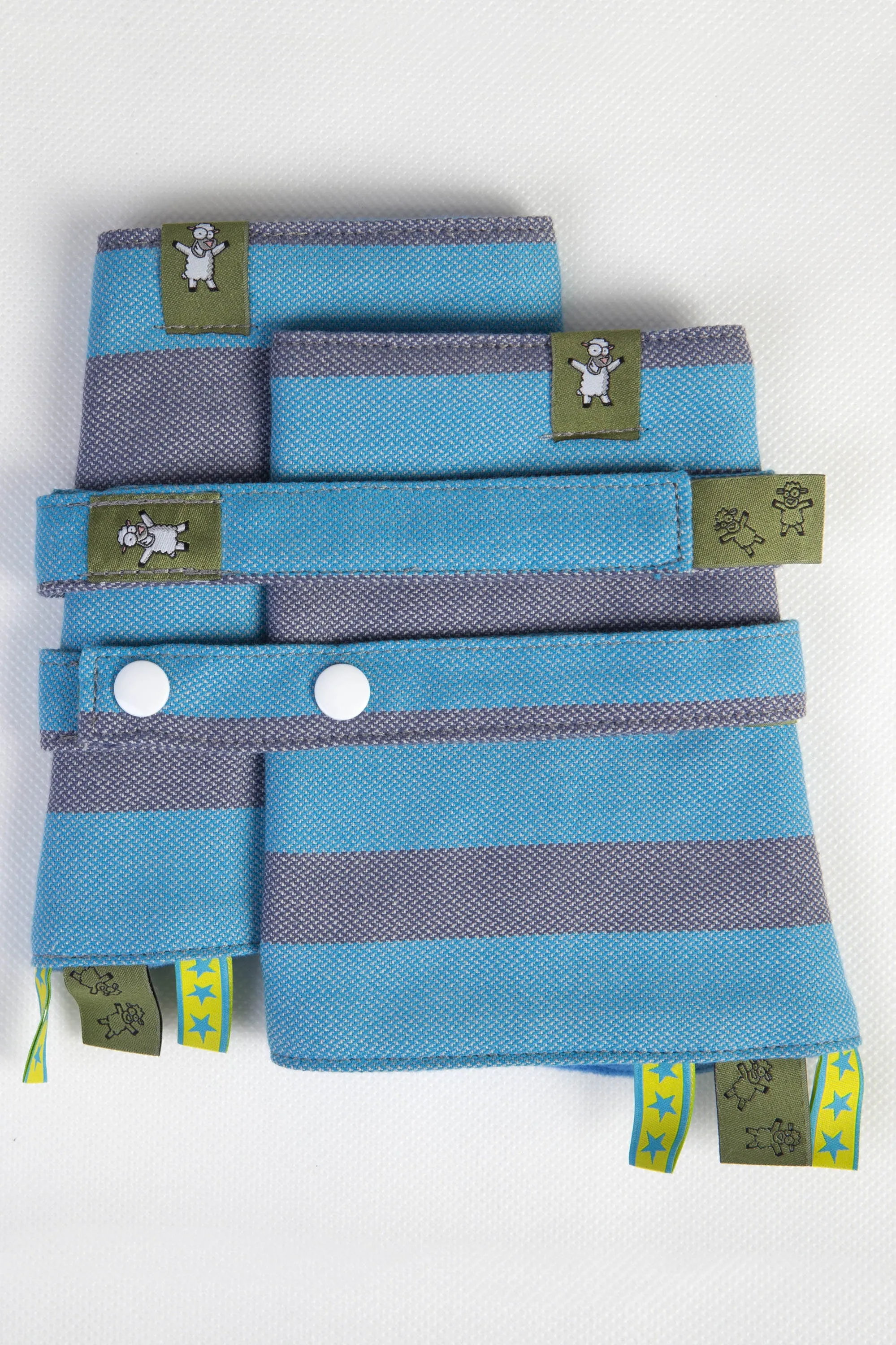 LennyLamb Drool Pads & Reach Straps Set - Misty Morning (60% Cotton, 40% Polyester)