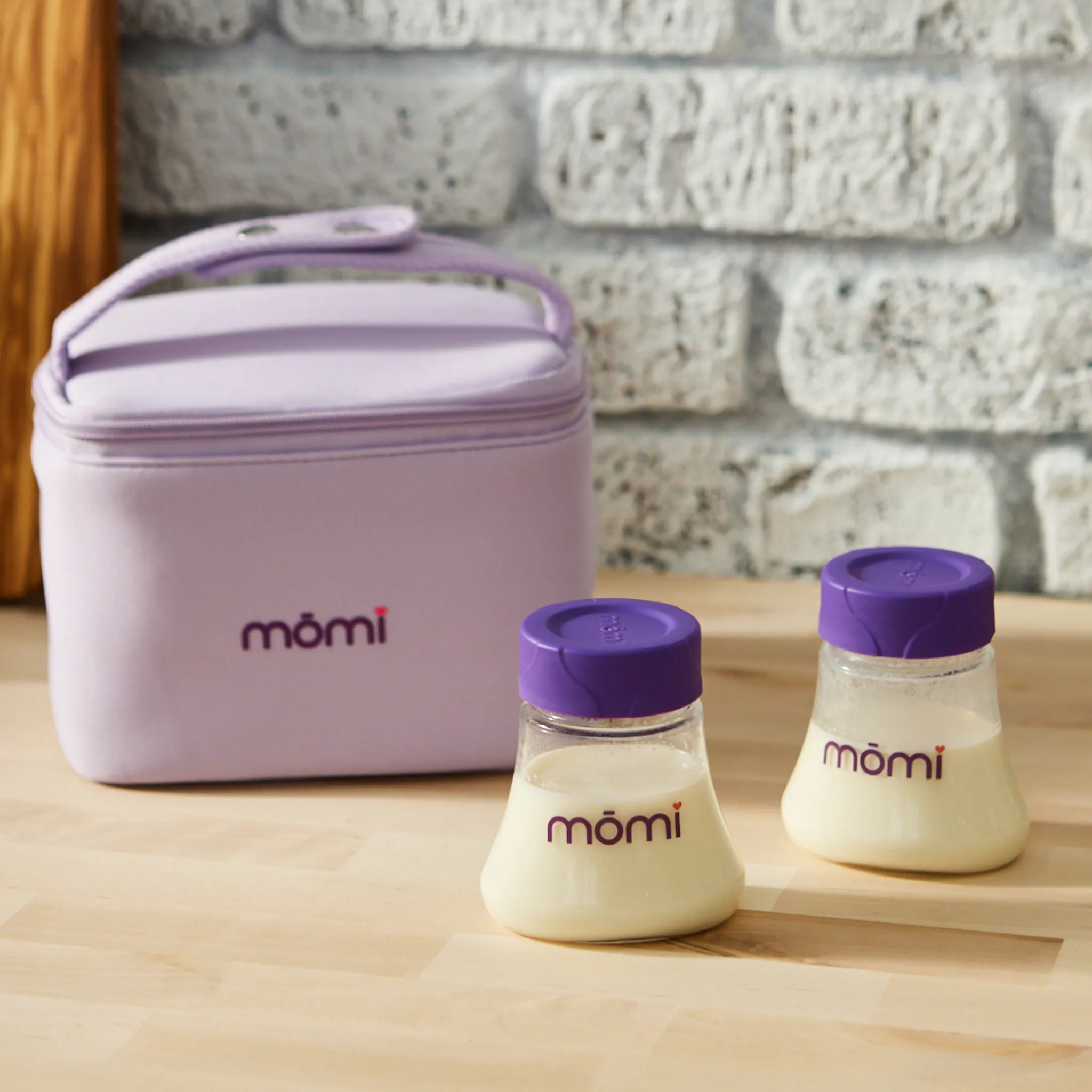 mōmi breast-like 2-bottle set with storage caps