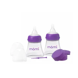 mōmi breast-like 2-bottle set with storage caps