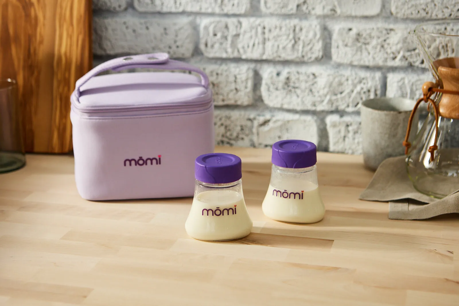 mōmi breast-like 3-bottle set with storage caps