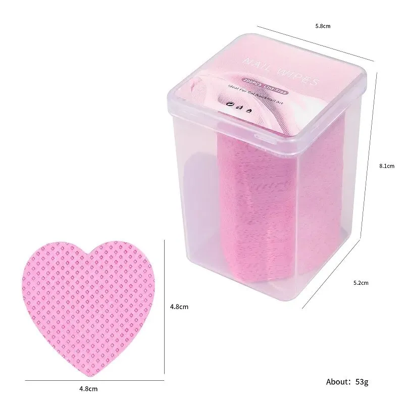 Nail Wipes Heart Shape 200pcs