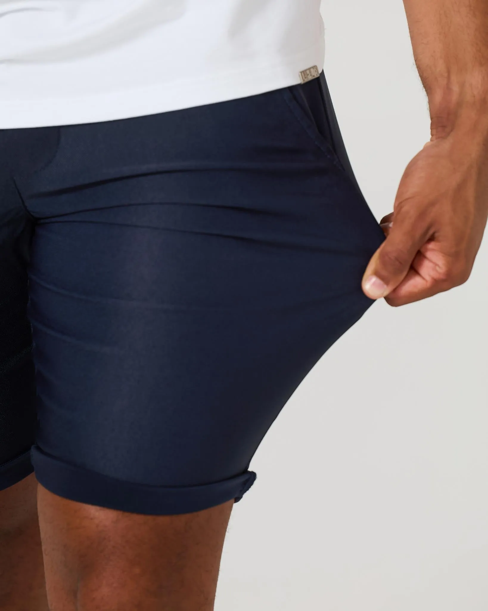 Navy Stretch Chino Shorts