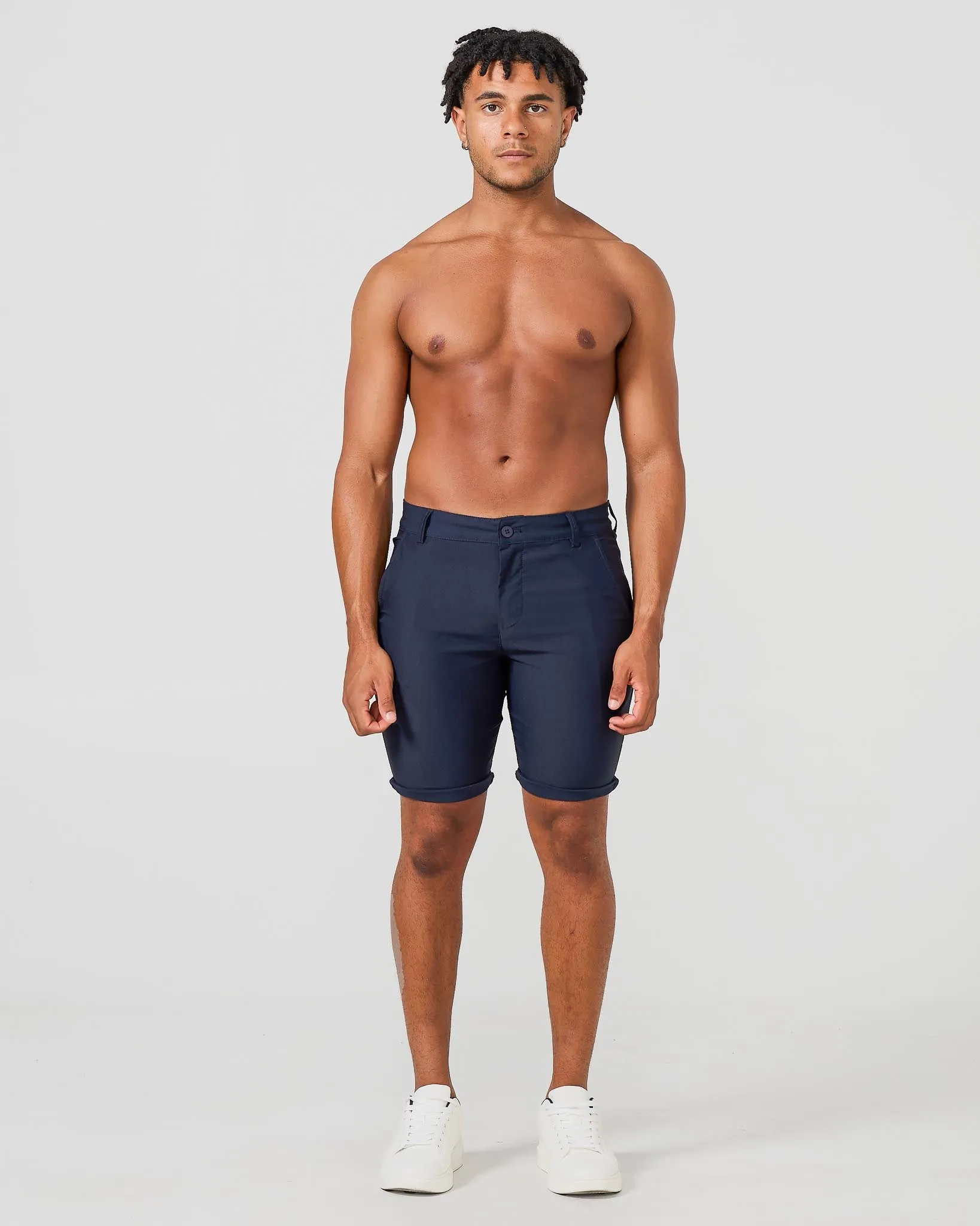 Navy Stretch Chino Shorts