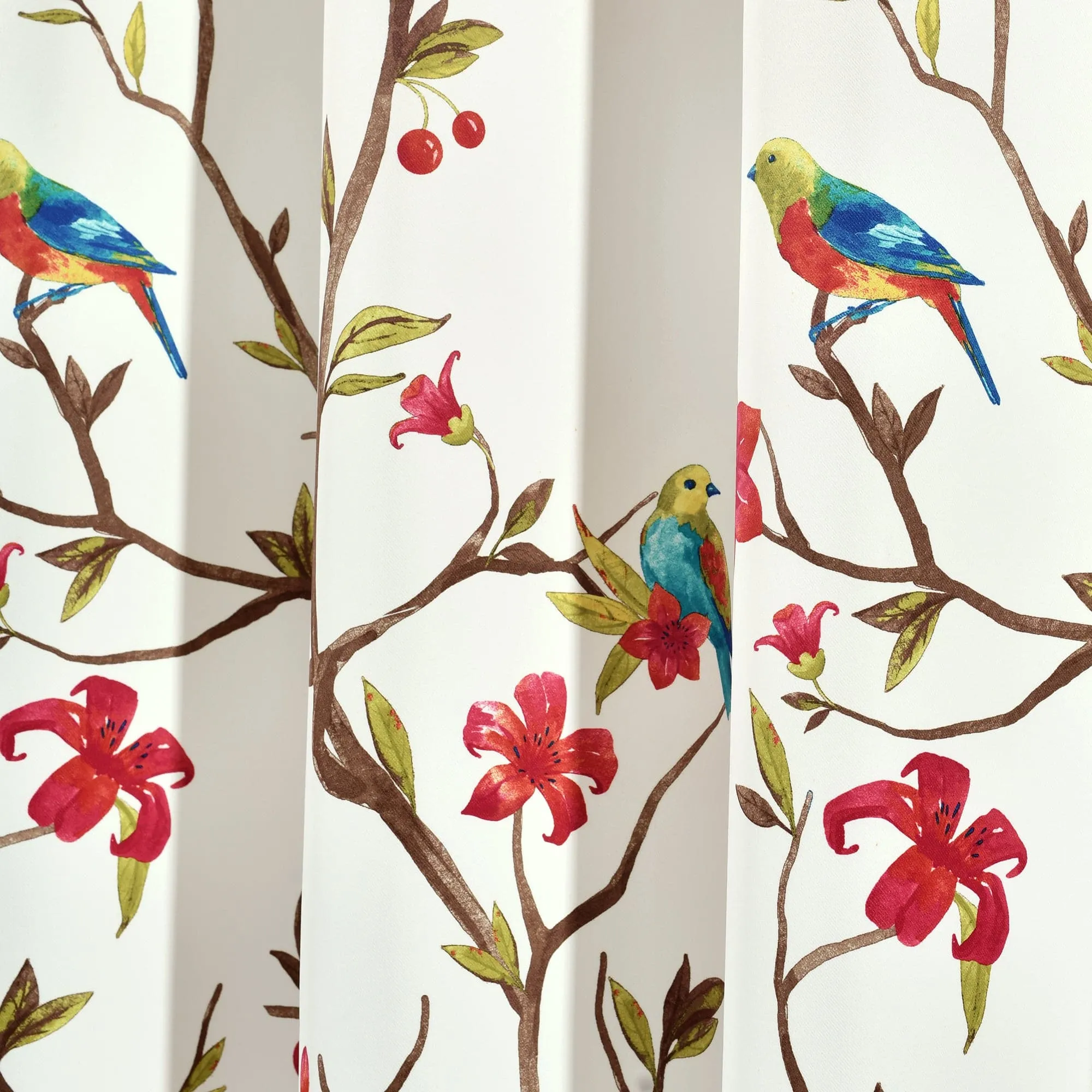 Neela Birds Light Filtering Window Curtain Panel Set