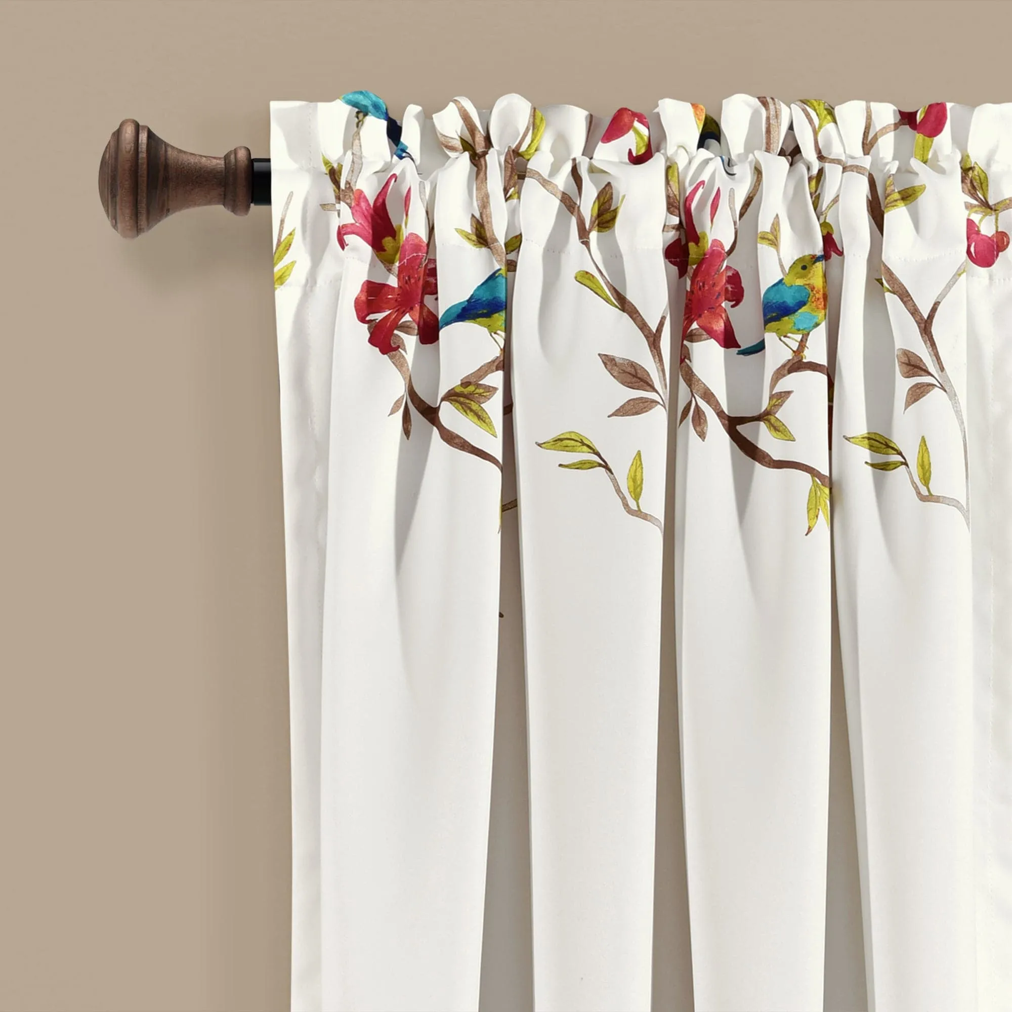 Neela Birds Light Filtering Window Curtain Panel Set