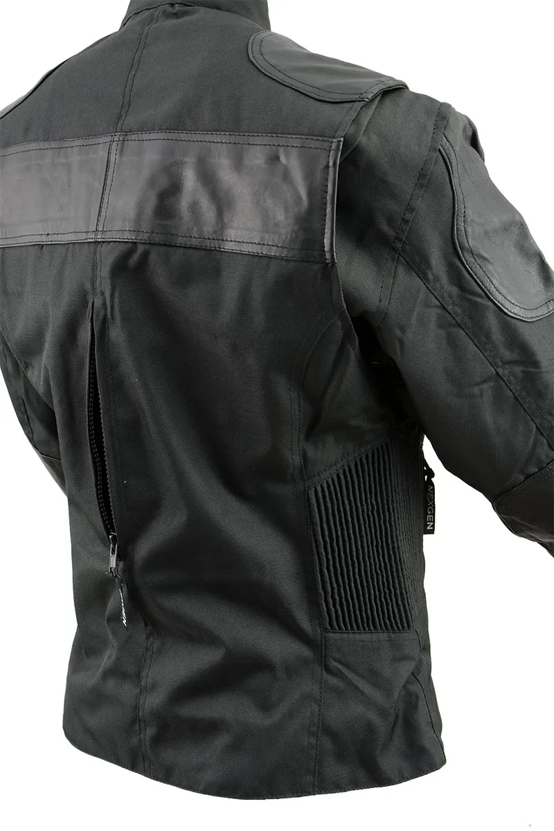 NexGen SH2179 Women's Black Leather and Textile Vented Racer Jacket