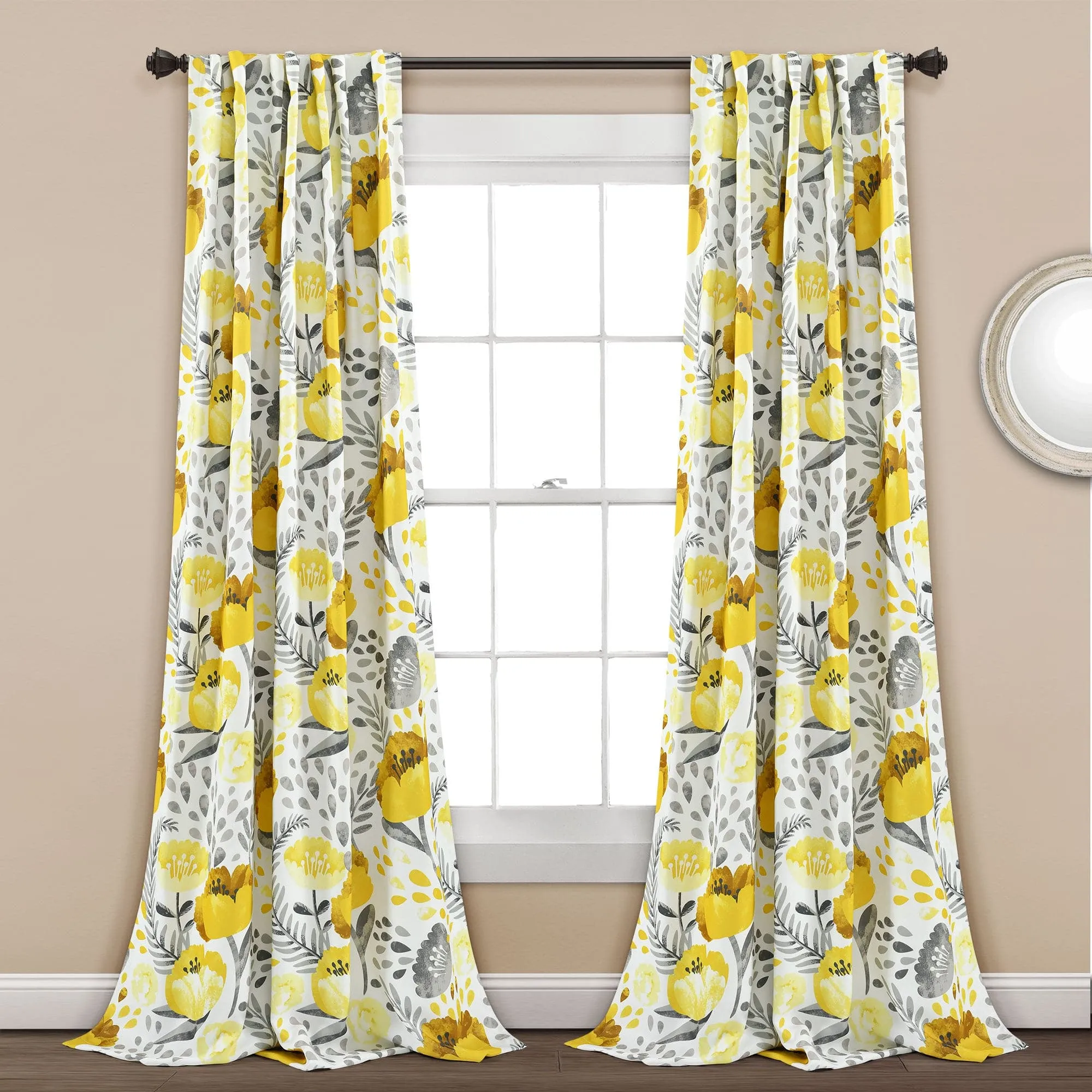 Poppy Garden Light Filtering Window Curtain Panel Set