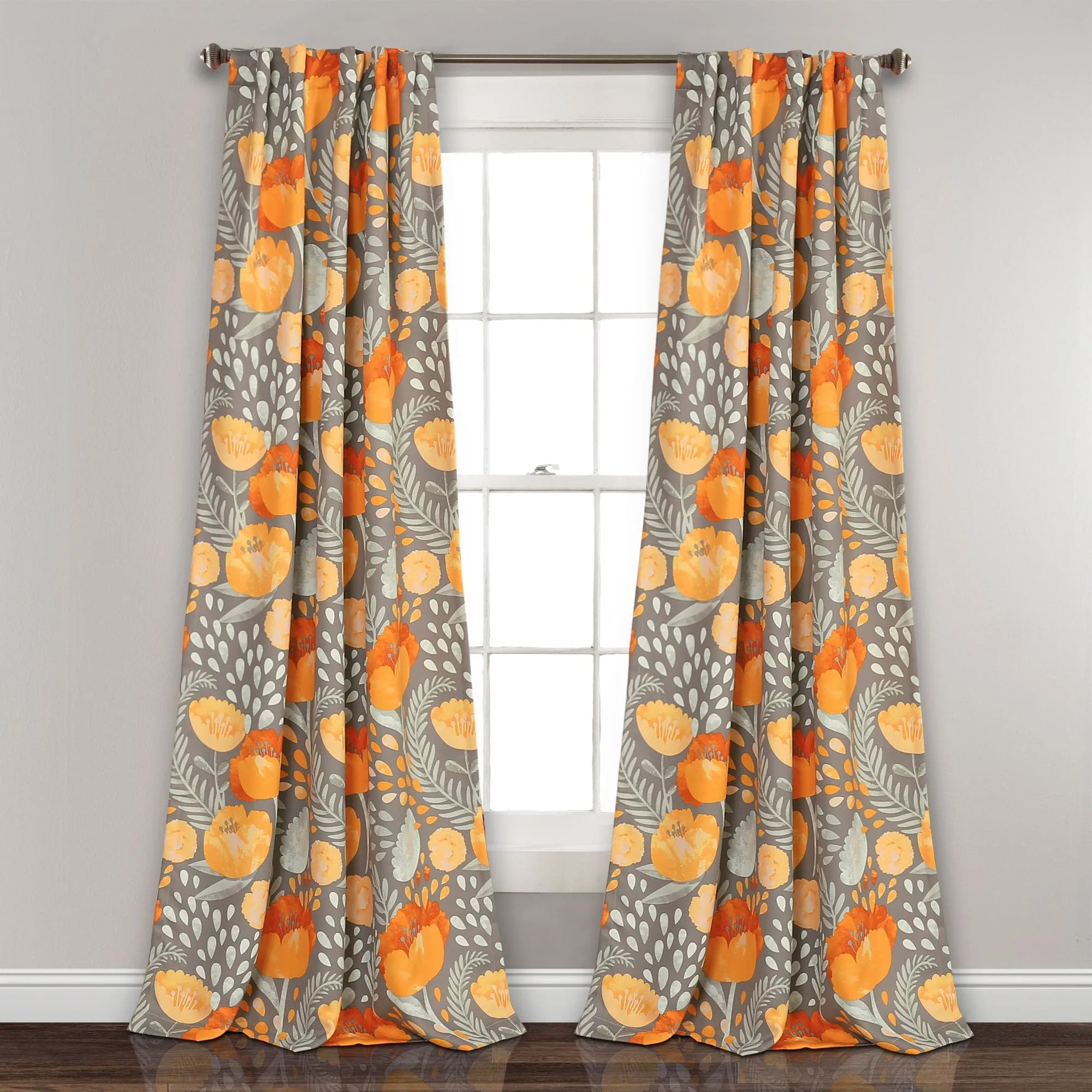 Poppy Garden Light Filtering Window Curtain Panel Set