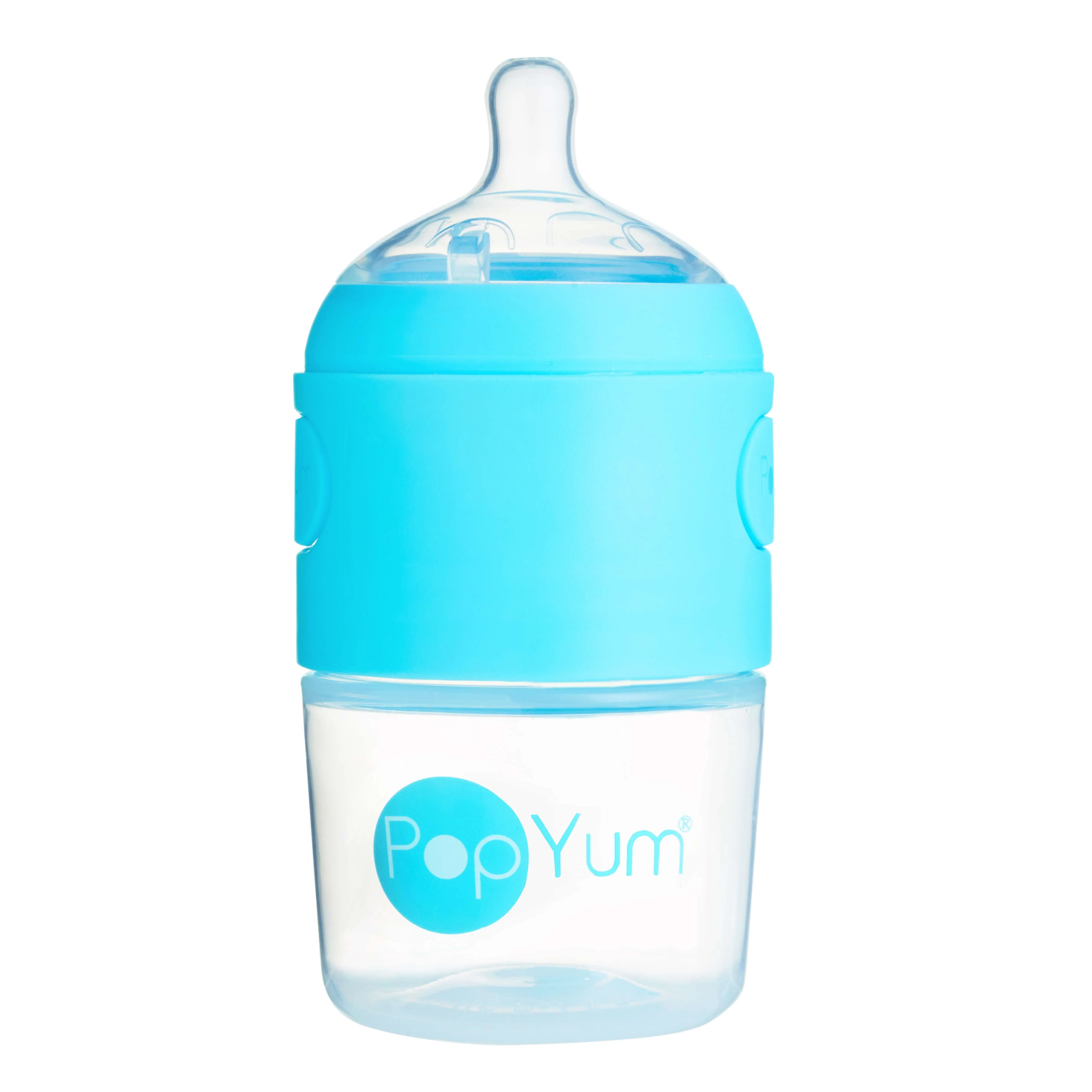 PopYum 5oz Blue Anti-Colic Baby Bottle, 2-Pack