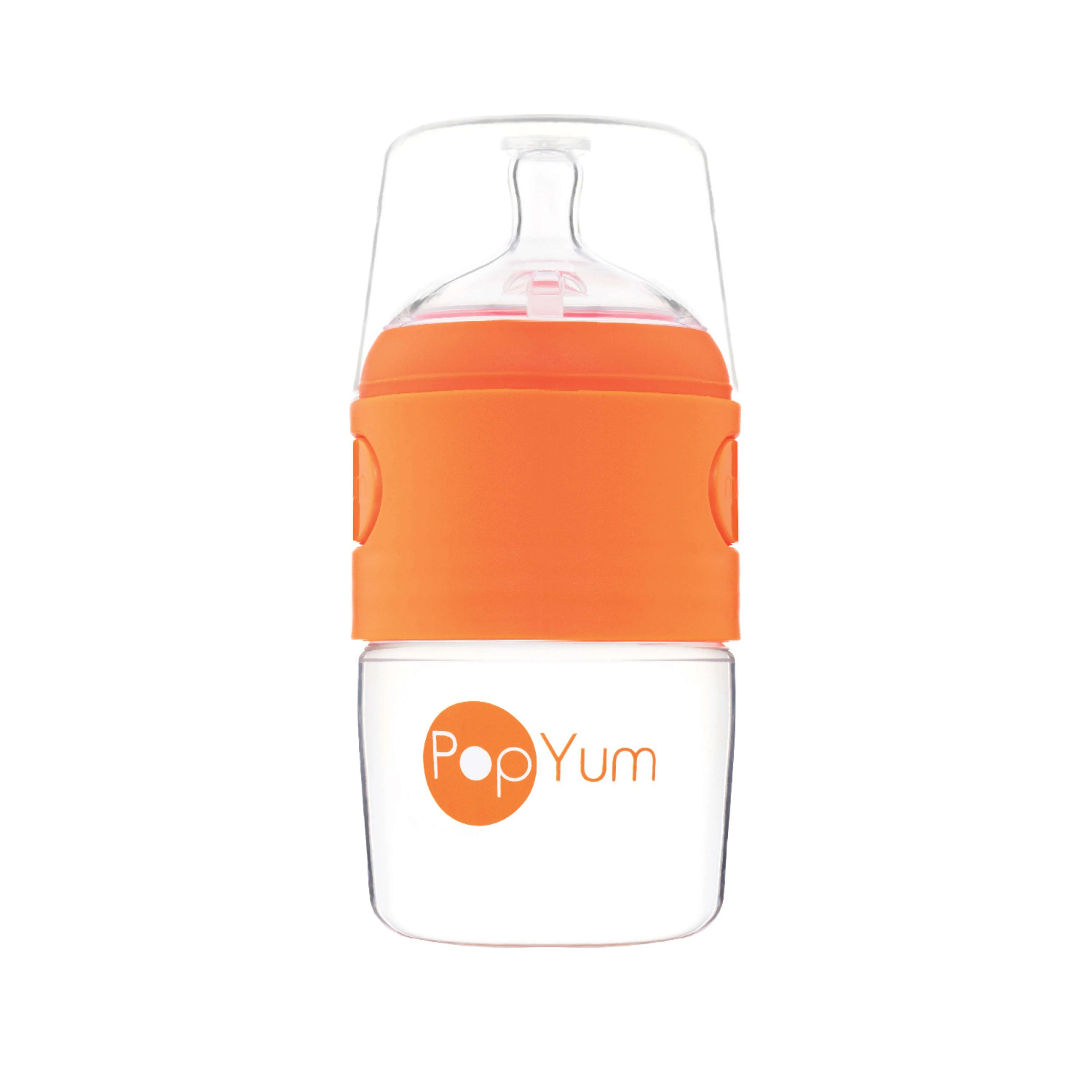 PopYum 5oz Orange Anti-Colic Baby Bottle