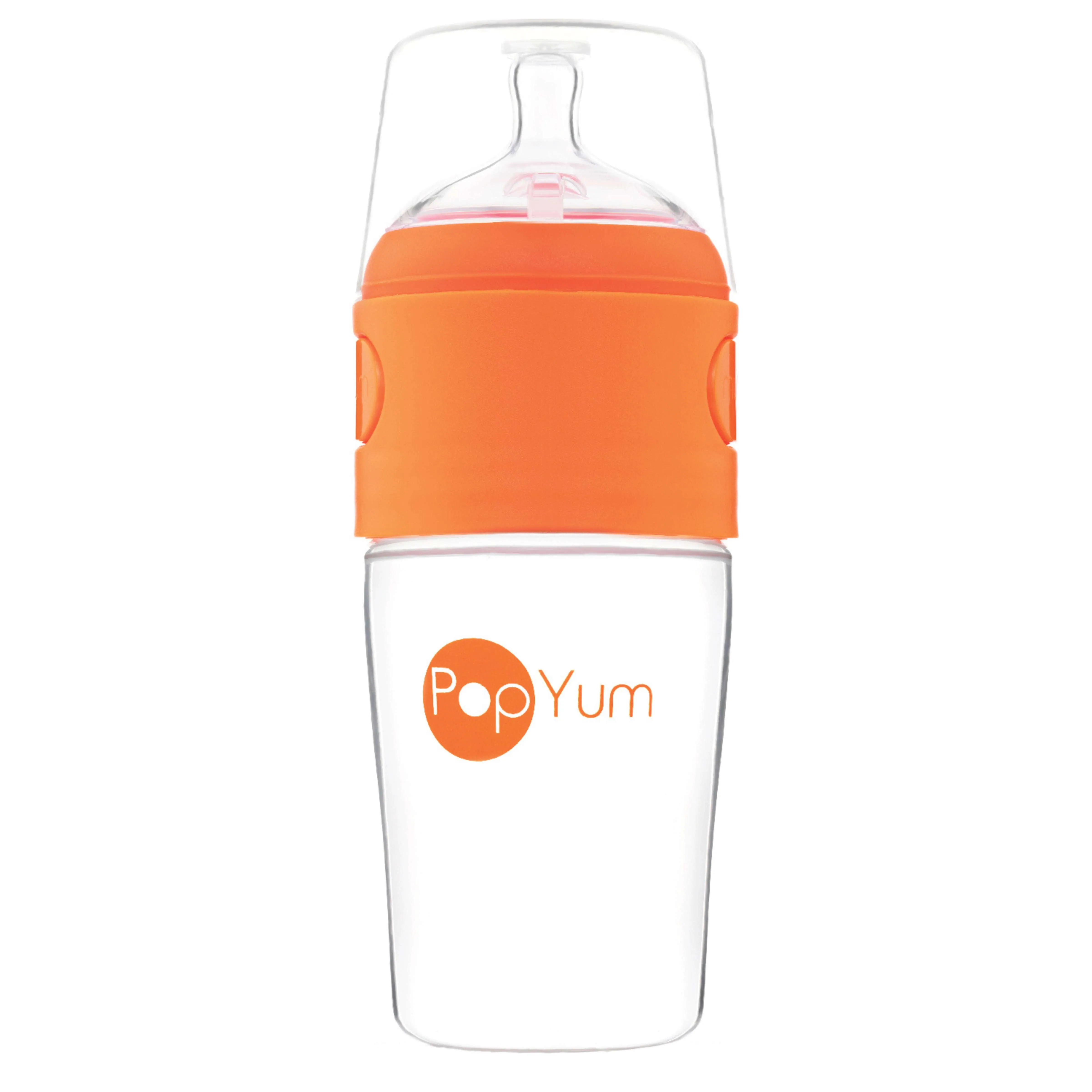 PopYum 9oz Orange Anti-Colic Baby Bottle